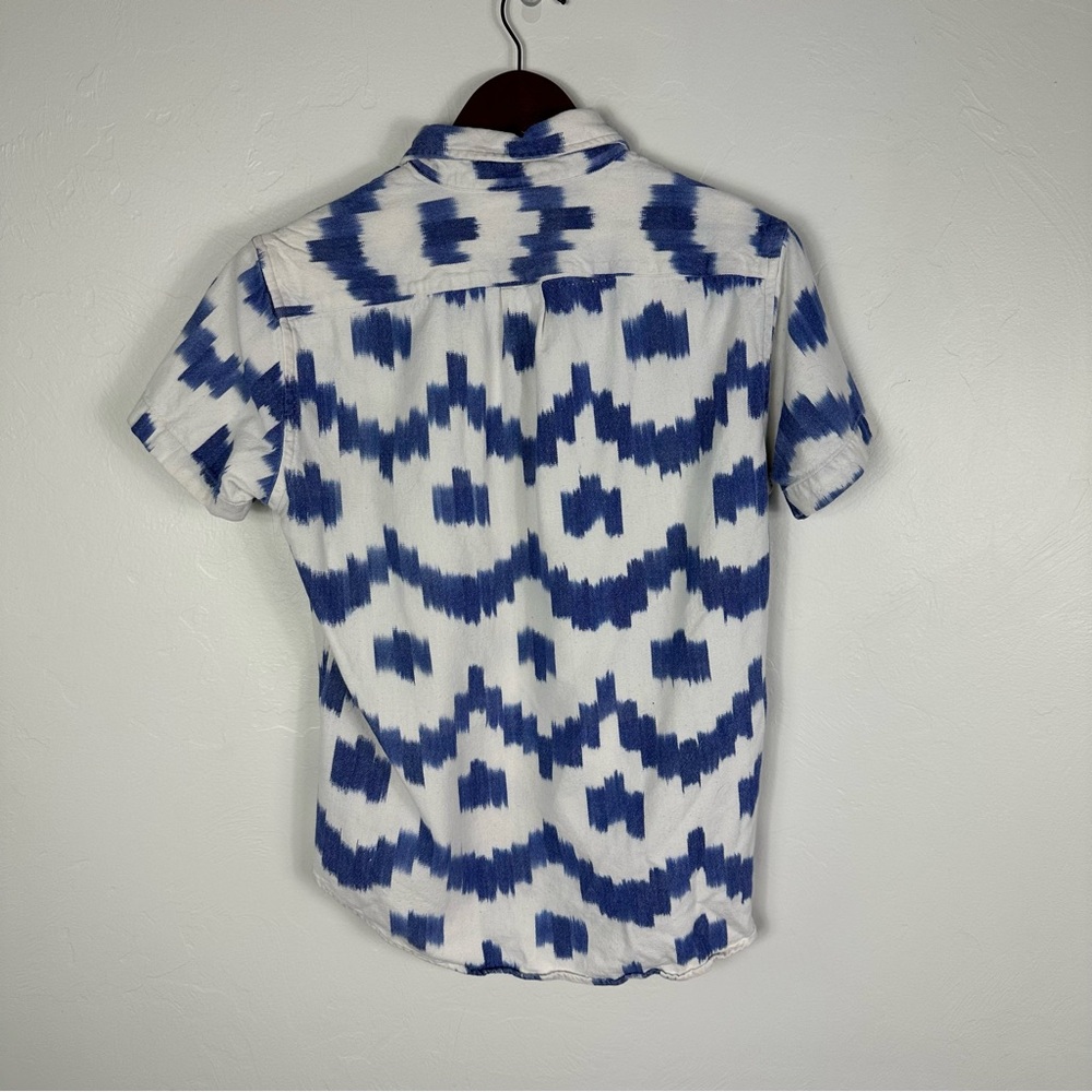Bonobos Blue/White Patterned Button-Down Short Sl… - image 2